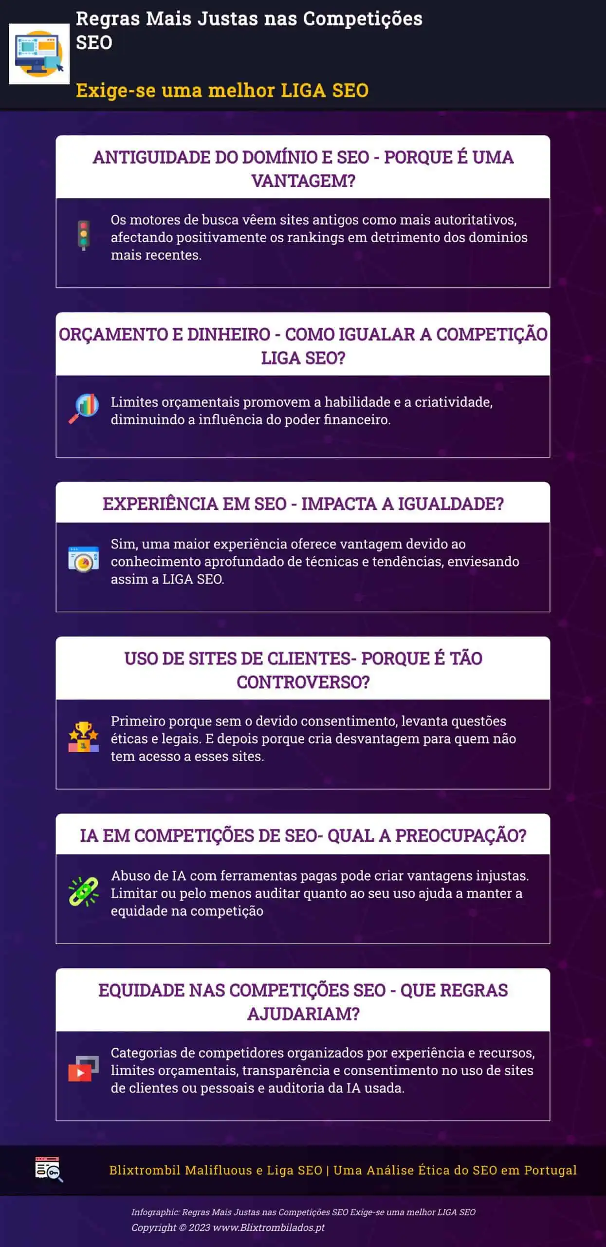 6 Propostas para Regras Mais Justas para LIGA SEO (infográfico)