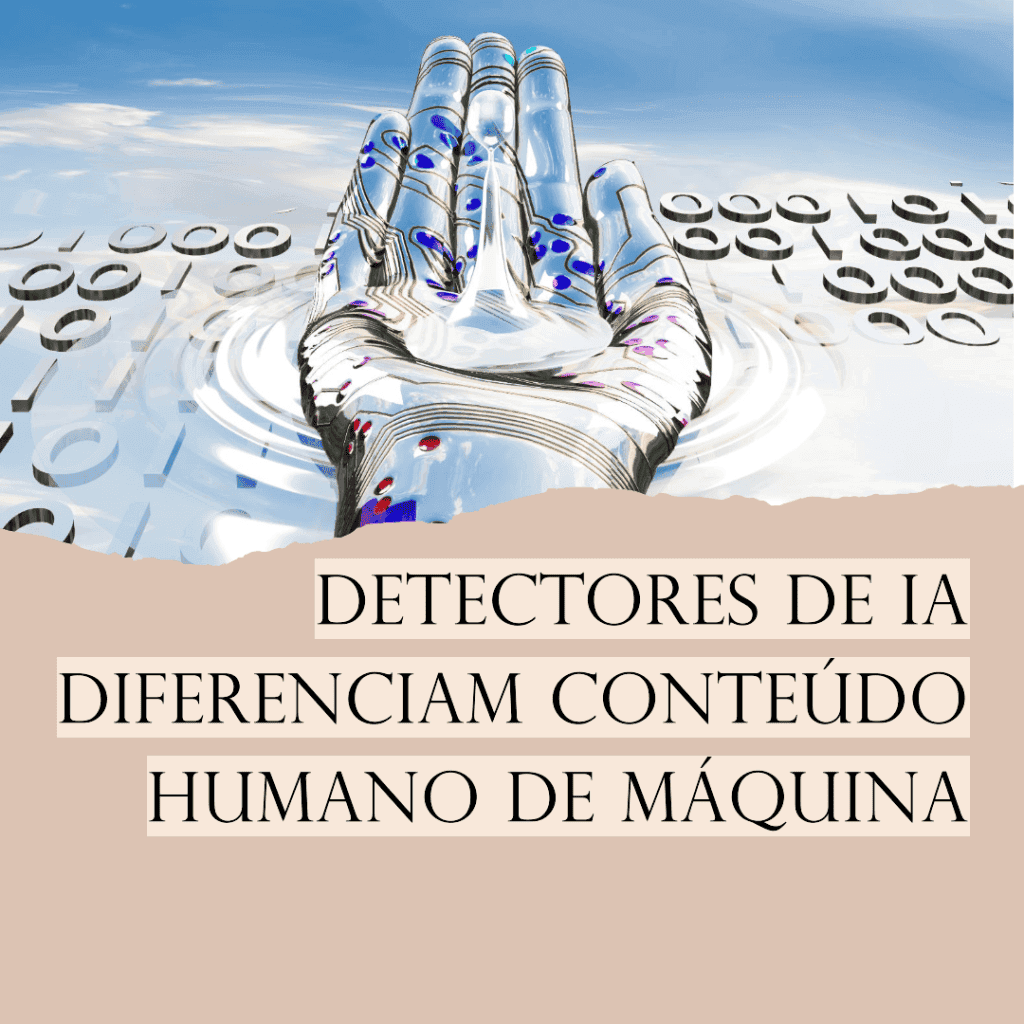 Obra de arte digital de uma mão robótica a erguer-se, ambientada contra um céu nublado, com texto em espanhol sobre o impacto da IA na distinção entre conteúdo humano e de máquina. Obra de arte digital de uma mão robótica a erguer-se, ambientada contra um céu nublado, com texto em espanhol sobre o impacto da IA na distinção entre conteúdo humano e de máquina.