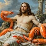 O SLOP , um problema gerado por IA. Jesus Cristo com braços de camarão, imagem ficticia gerada por Inteligência artificial